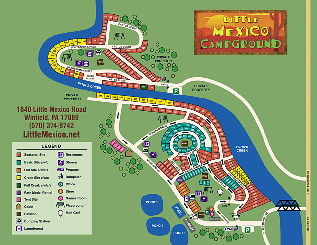 Little Mexico Campground site map