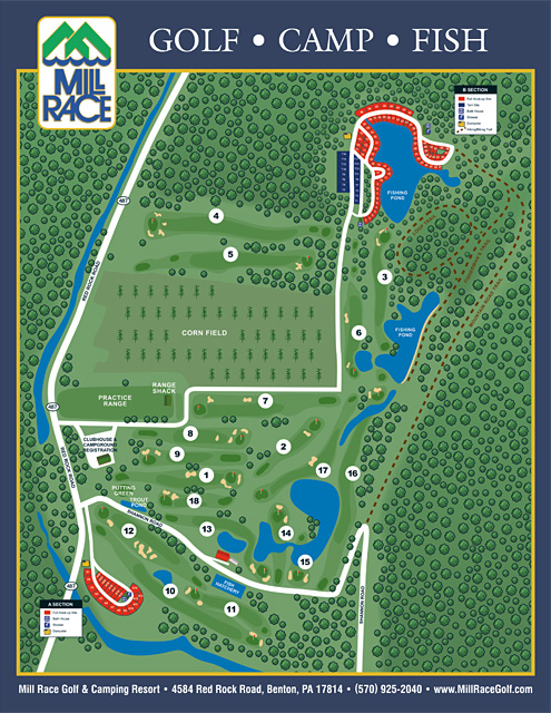 Mill Race Golf & Camping Resort site map