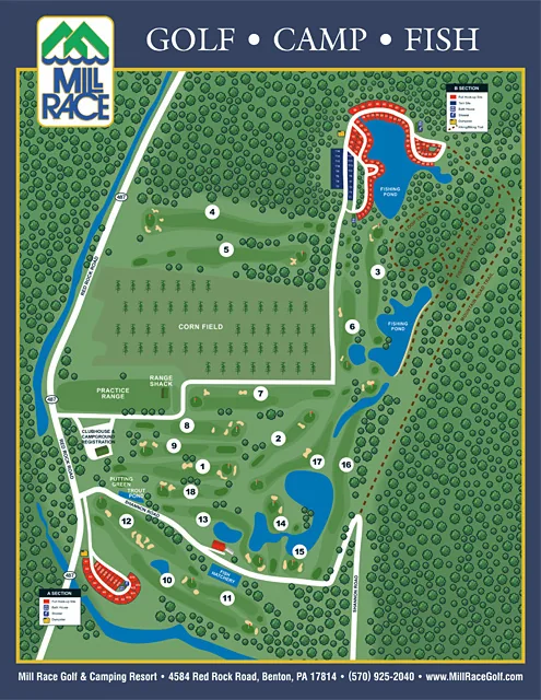 Mill Race Golf & Camping Resort site map