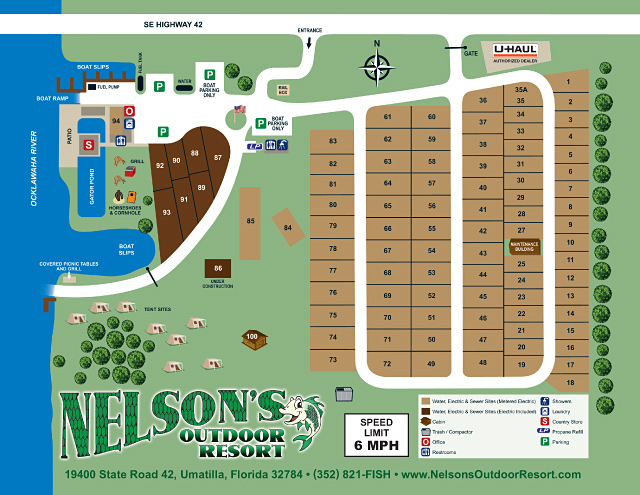 Nelson’s Outdoor Resort site map