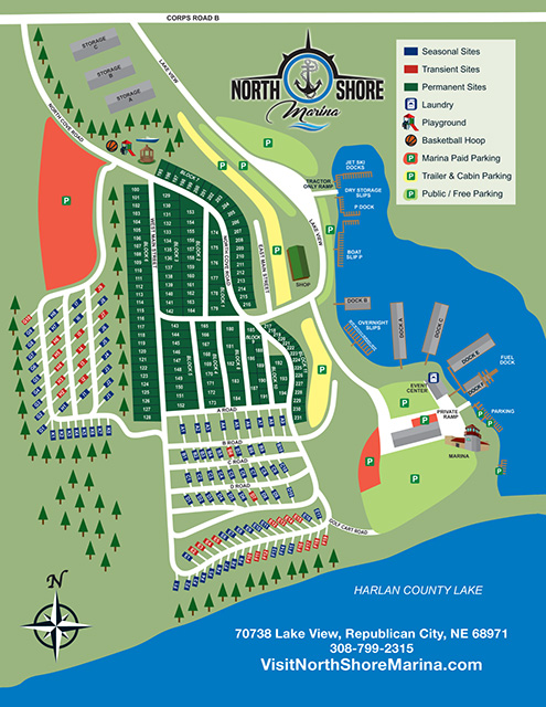 North Shore Marina site map