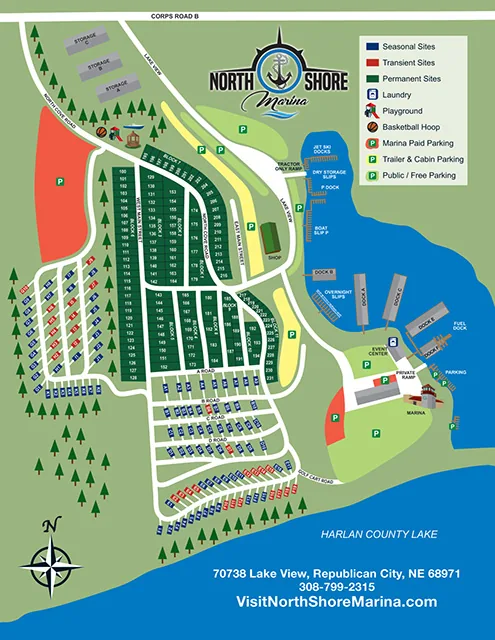 North Shore Marina site map