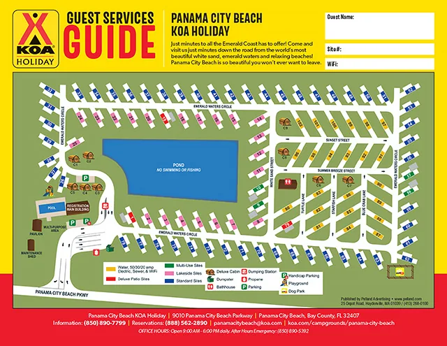 Panama City Beach KOA Holiday site map