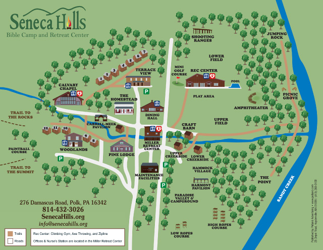 Seneca Hills Bible Camp site map