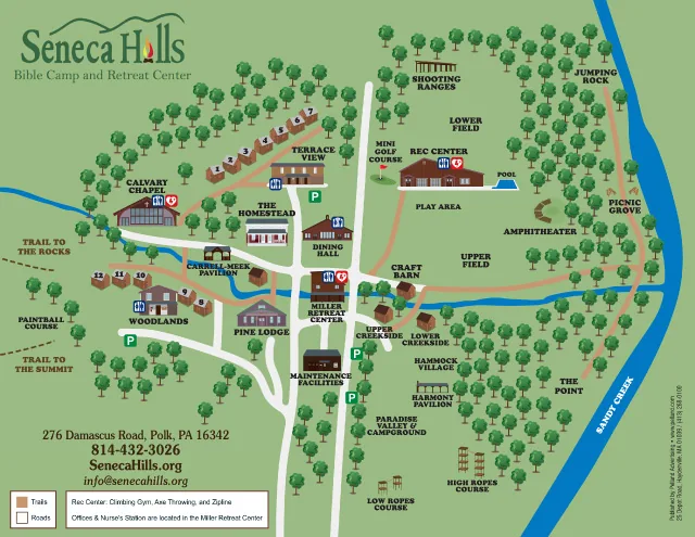 Seneca Hills Bible Camp site map
