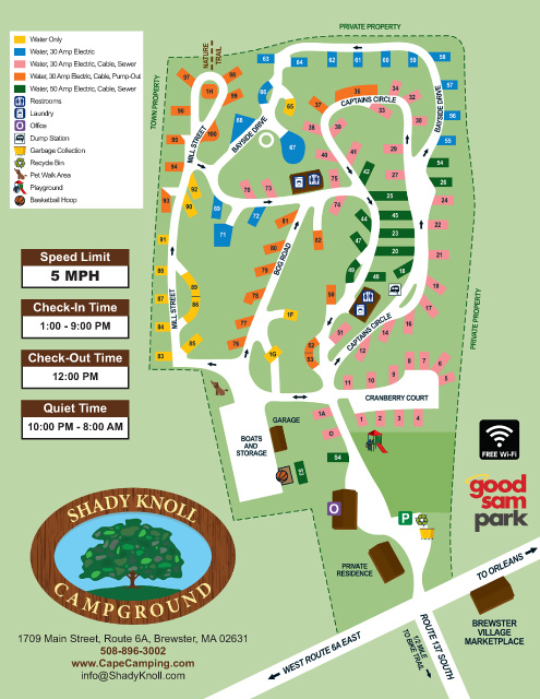 Shady Knoll Campground site map