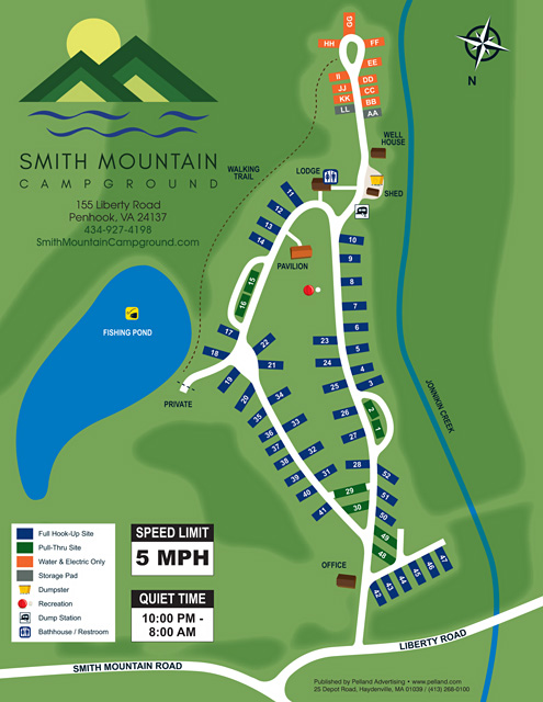 Smith Mountain Campground site map