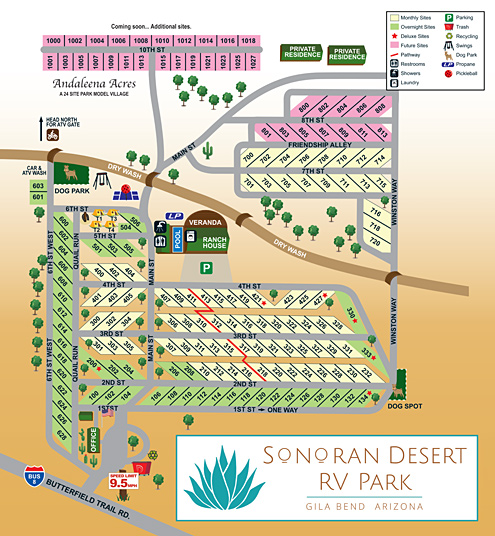 Sonoran Desert RV Park site map
