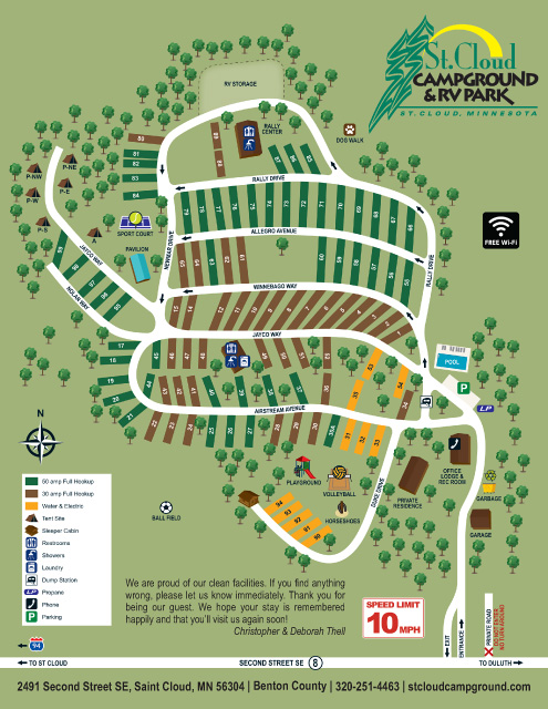 St. Cloud Campground & RV Park site map