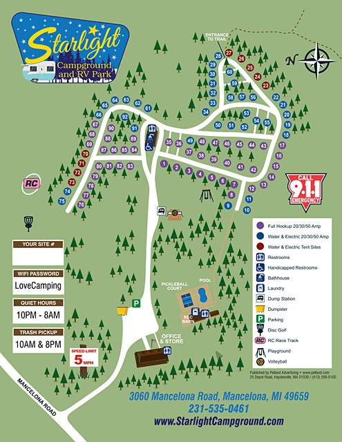 Starlight Campground & RV Park site map