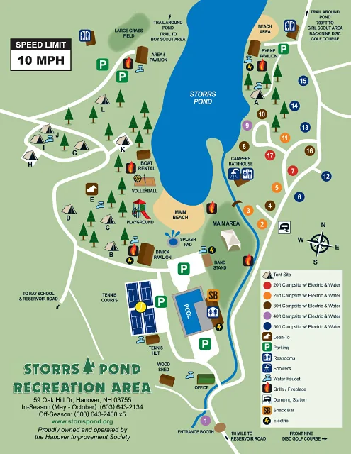 Storrs Pond Recreation Area site map