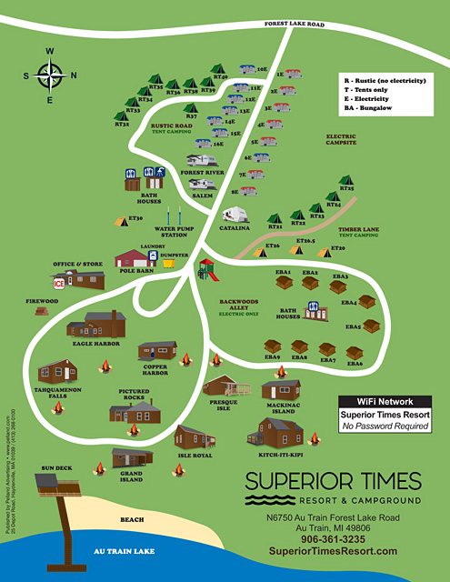 Superior Times Resort & Campground site map