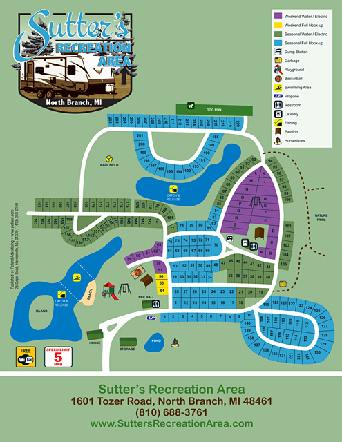 Sutter’s Recreation Area site map