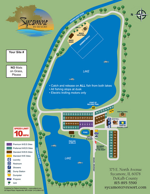 Sycamore RV Resort site map