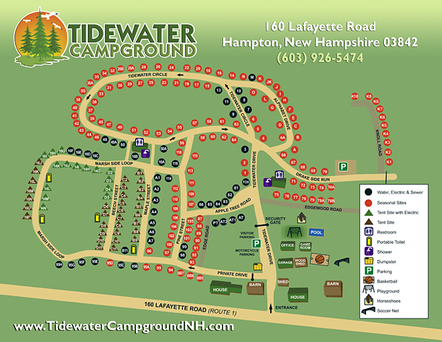 Tidewater Campground site map