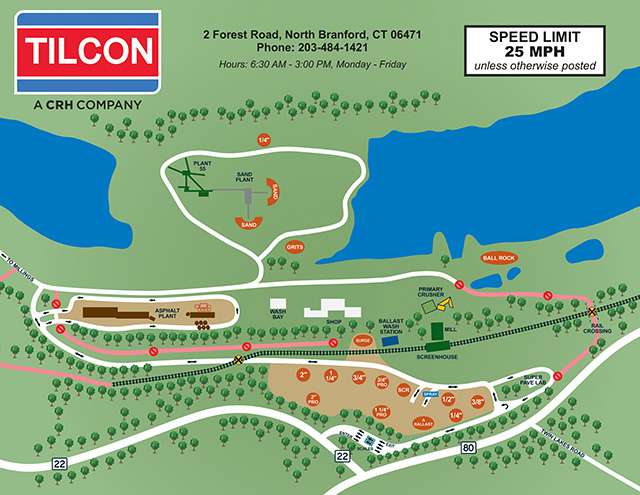 TILCON North Branford Quarry site map