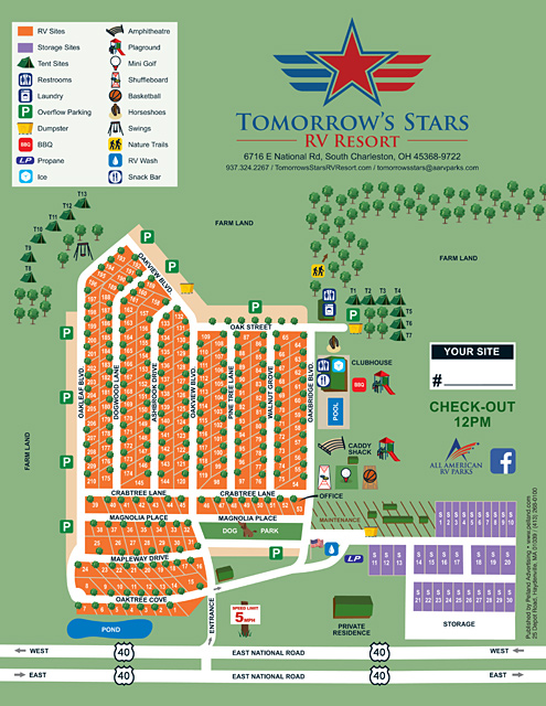 Tomorrow’s Stars RV Resort site map