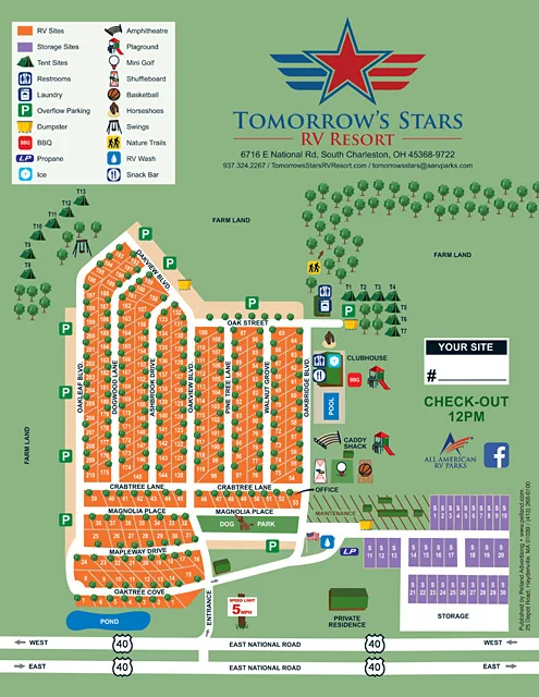 Tomorrow’s Stars RV Resort site map
