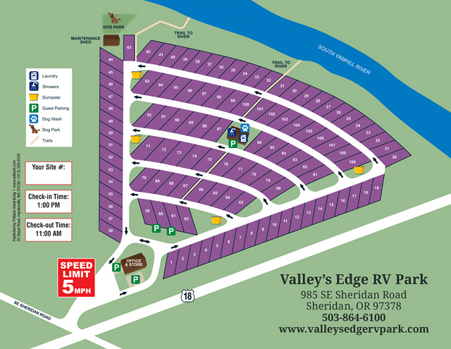 Valley’s Edge RV Park site map