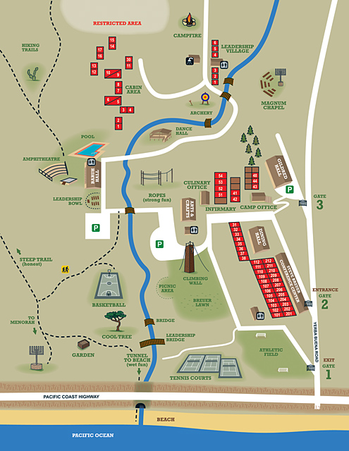 Camp Hess Kramer / Wilshire Blvd. Temple Camps site map