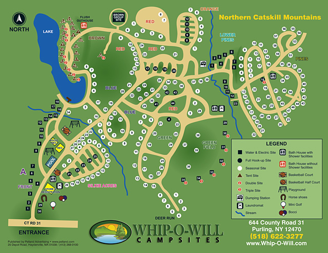 Whip-O-Will Campsites site map