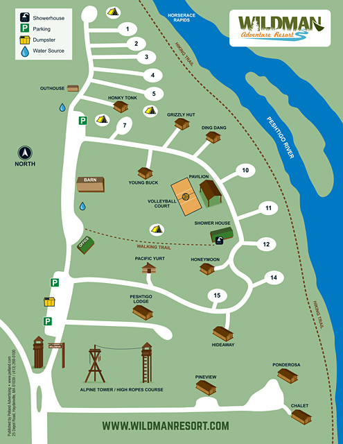 Wildman Adventure Resort site map