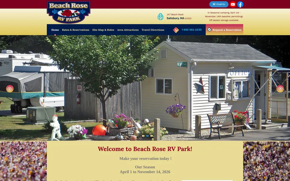 Beach Rose RV Park website