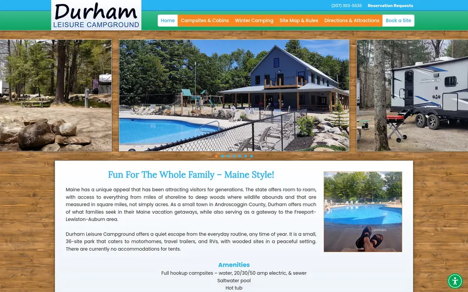 Durham Leisure Campground website