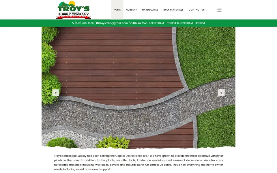 Troy’s Landscape Supply website
