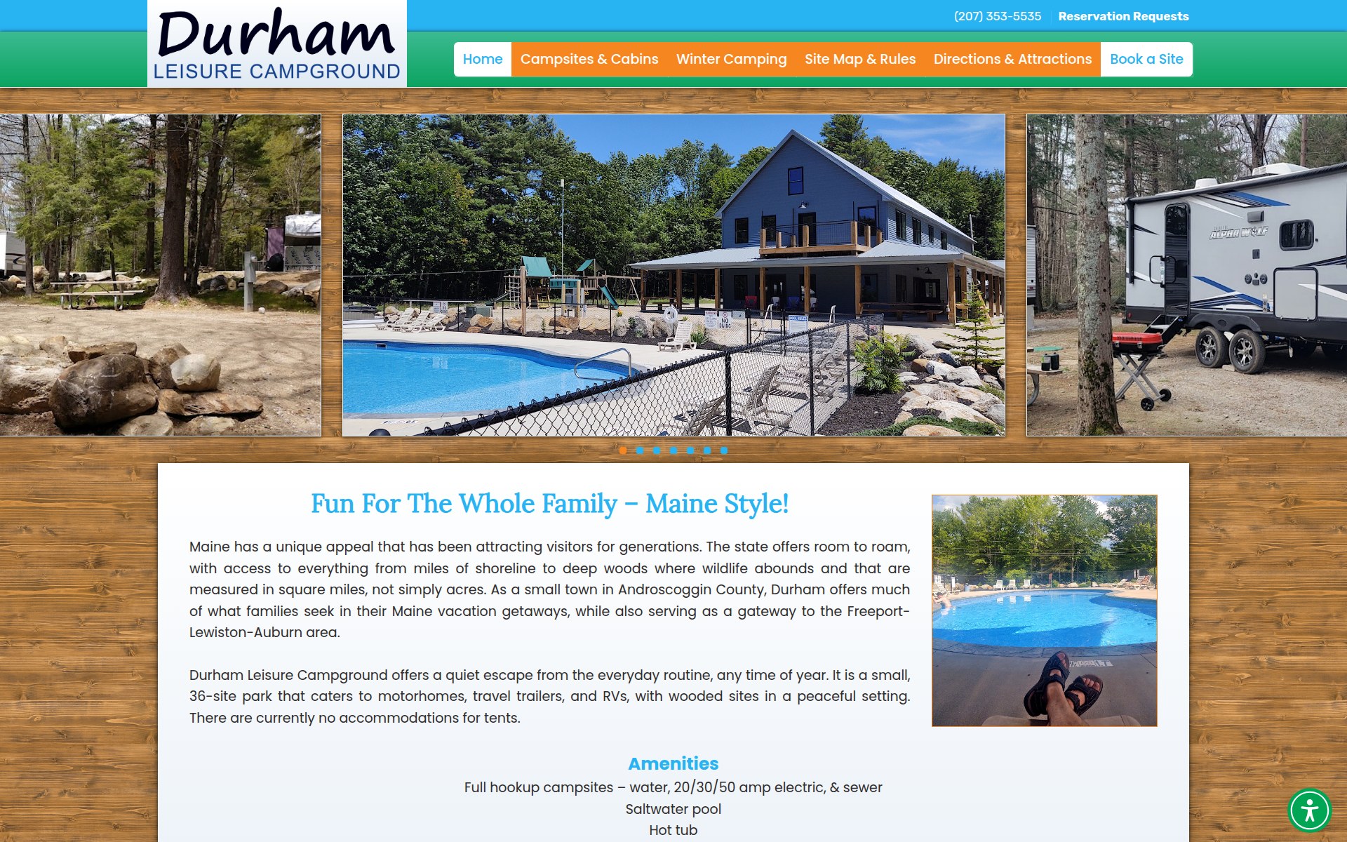Durham Leisure Campground website