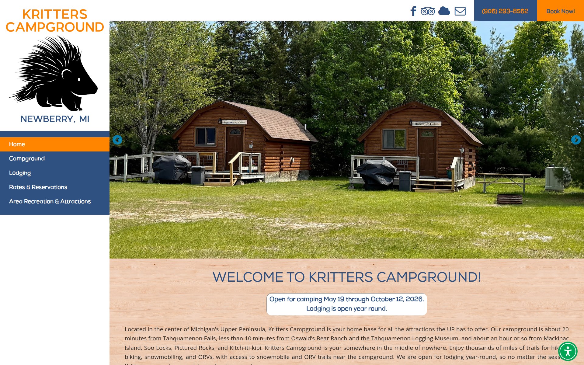 Kritters Campground website