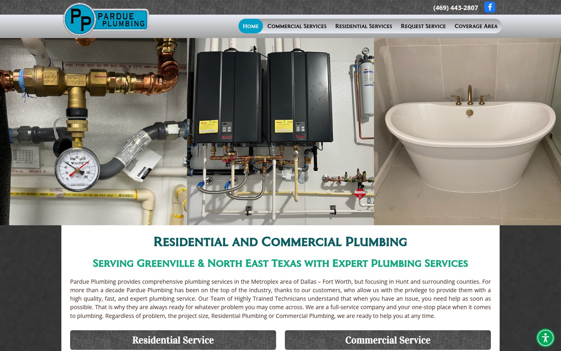 Pardue Plumbing website