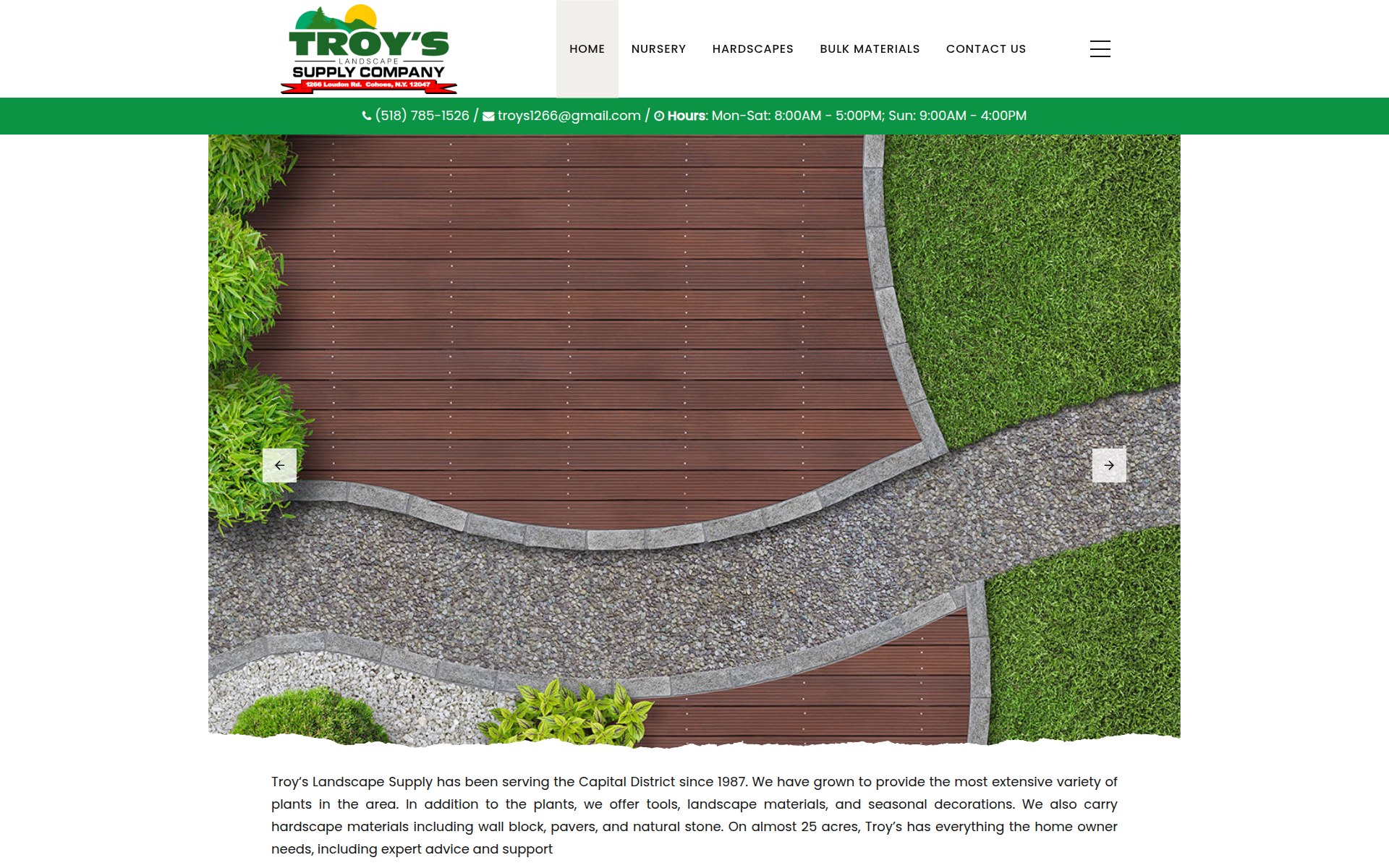 Troy’s Landscape Supply website
